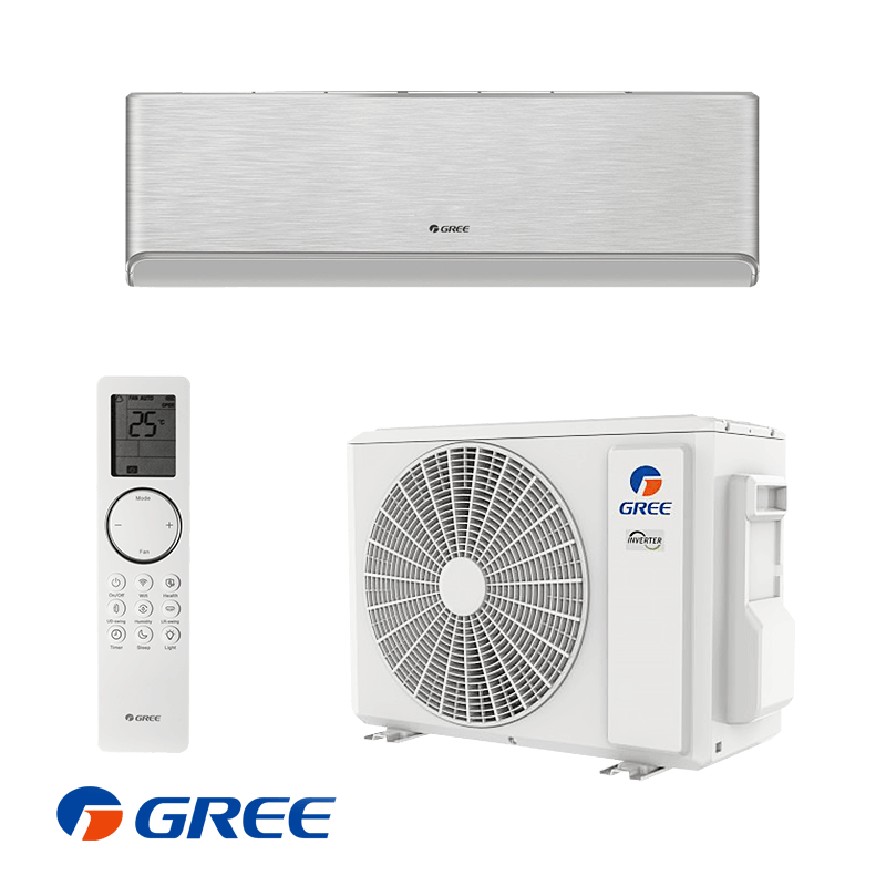 Инверторен климатик Gree Airy GWH12AVCXD-K6DNA1A - сребърен, 12 000 BTU