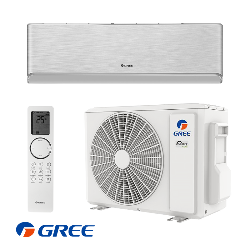 Инверторен климатик Gree Airy GWH18AVDXE-K6DNA1A - сребърен, 18 000 BTU
