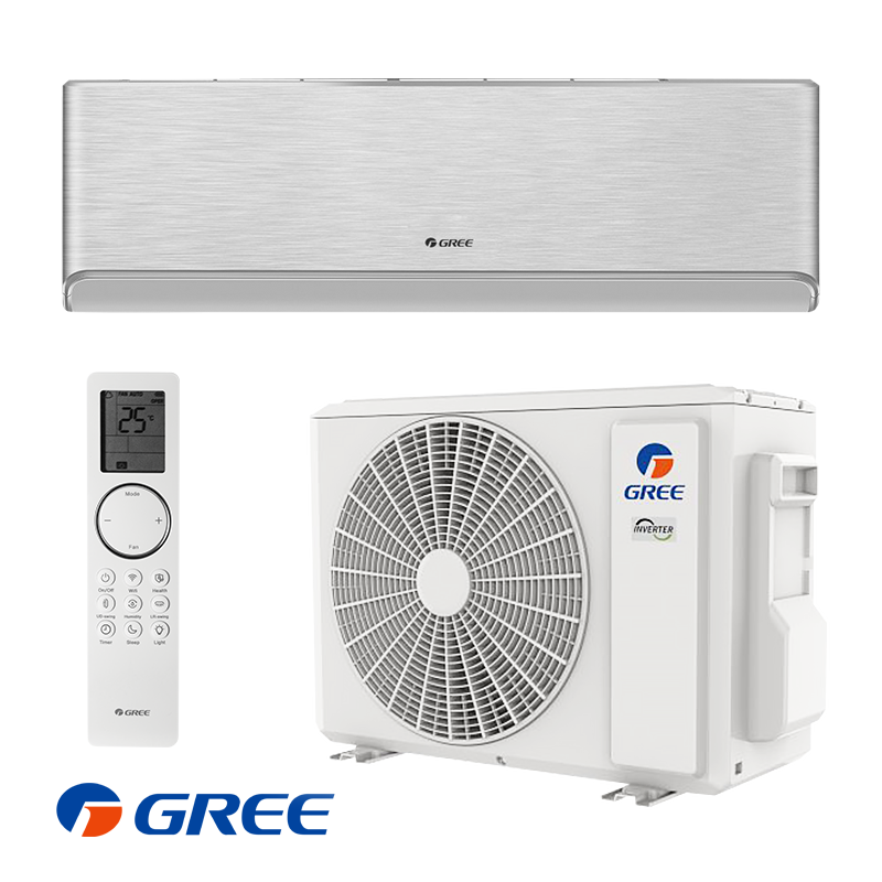 Инверторен климатик Gree Airy GWH24AVEXF-K6DNA1A - сребърен, 24 000 BTU