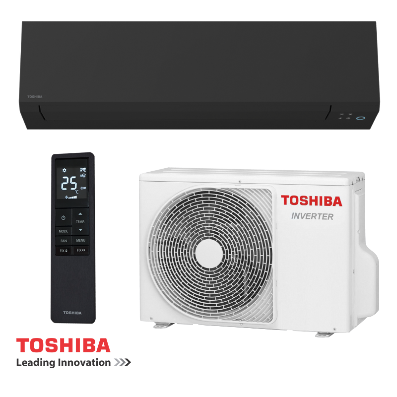 Инверторен климатик Toshiba Shorai Edge RAS-B22G3KVSGB-E + RAS-22J2AVSG-E1 - черен, 22 000 BTU