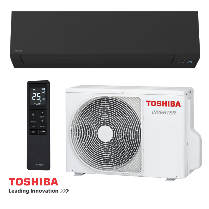 Инверторен климатик Toshiba Shorai Edge RAS-B24G3KVSGB-E + RAS-24J2AVSG-E1 - черен, 24 000 BTU