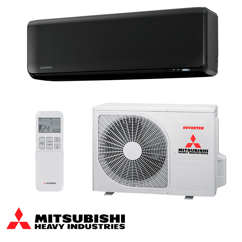 Инверторен климатик Mitsubishi Heavy Industries SRK 25 ZT-WFB + SRC 25 ZT-W - черен, 9 000 BTU
